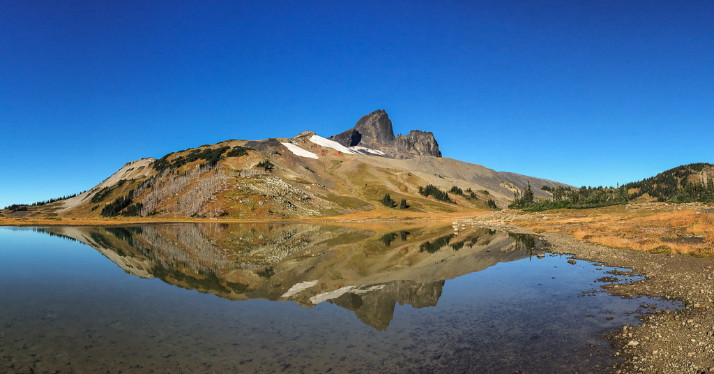 Black Tusk reflecting in Helm Lake, Garibaldi Provincial Park, BC