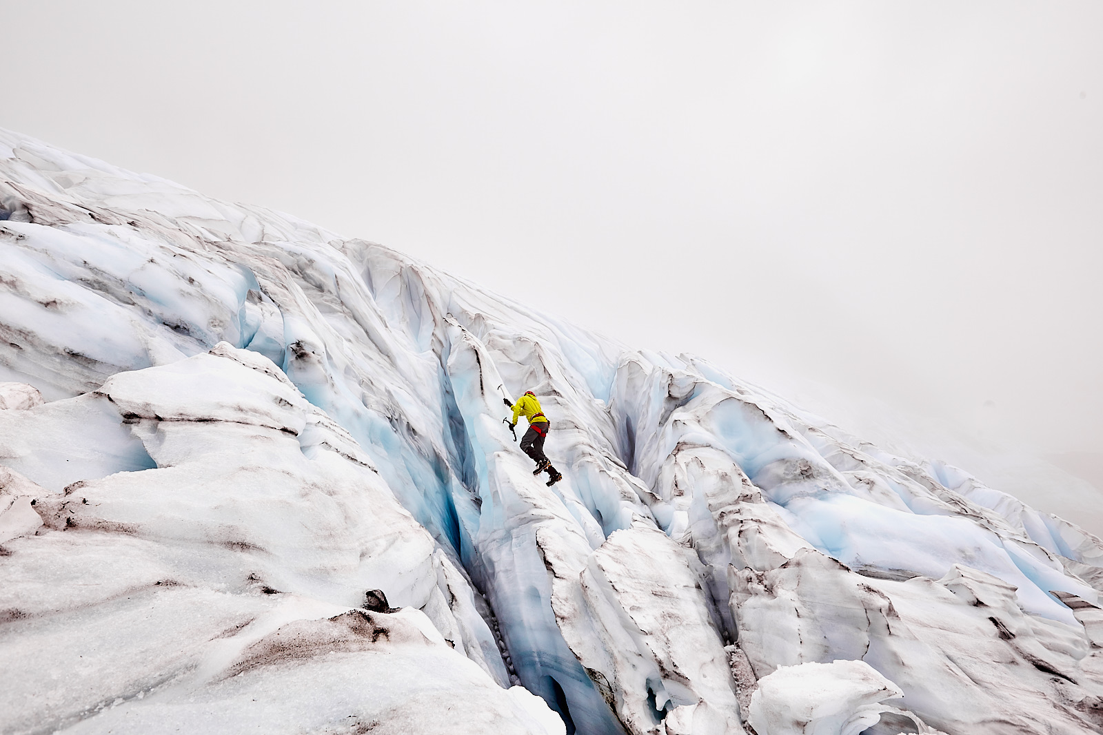 Climbing on the glacier